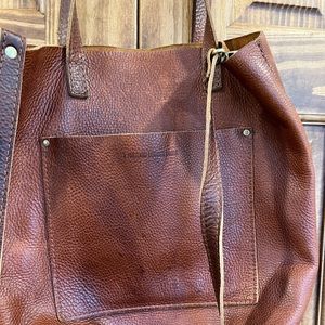 Portland leather crossbody tote